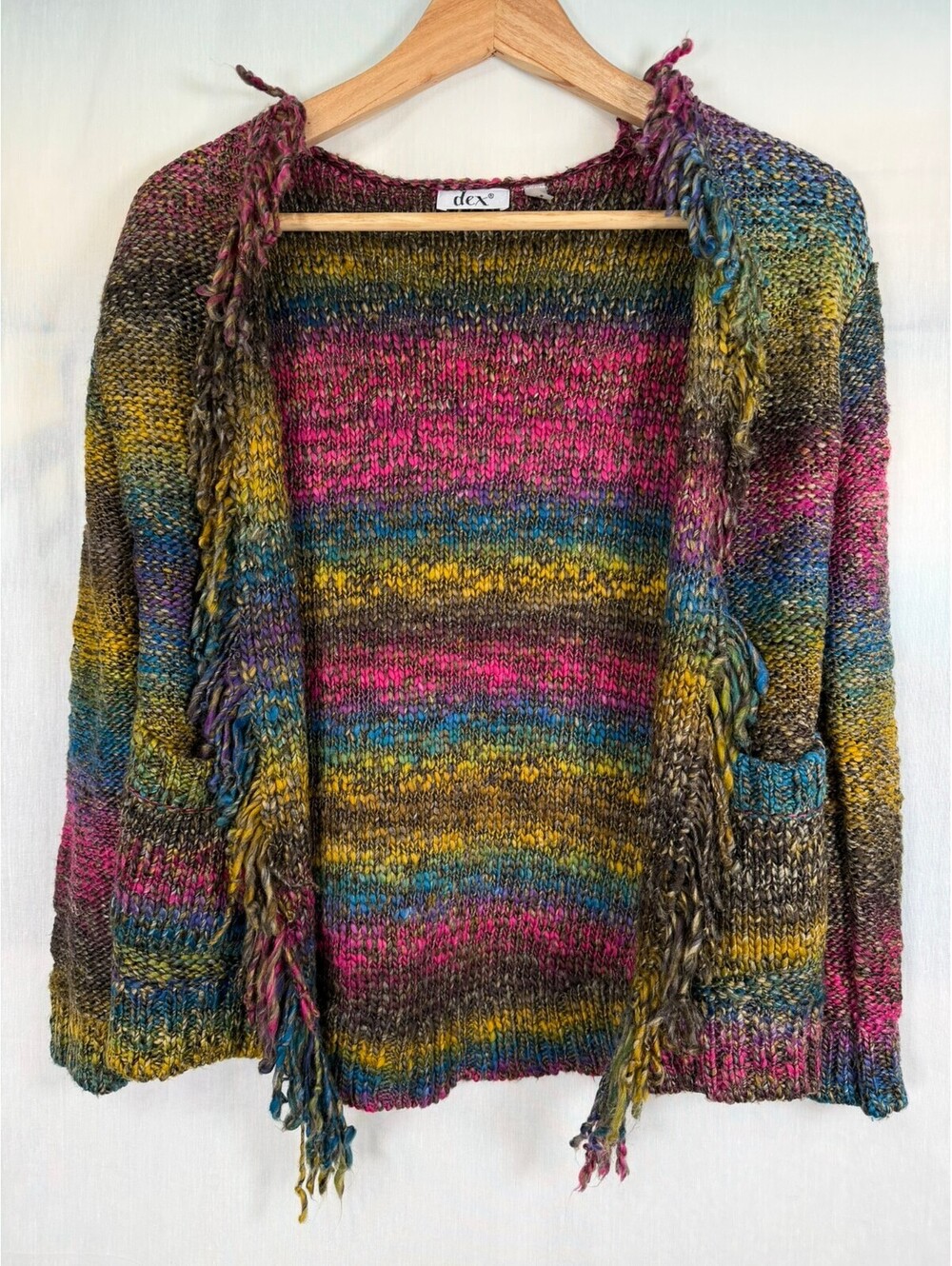 Dex Open Front Chunky Knit Space-Dye Cardigan Women's Small